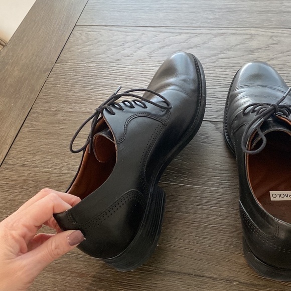 Johnston & Murphy Mens Meade Cap Toe Black Dress Shoe | 9 1/2 - Picture 10 of 12